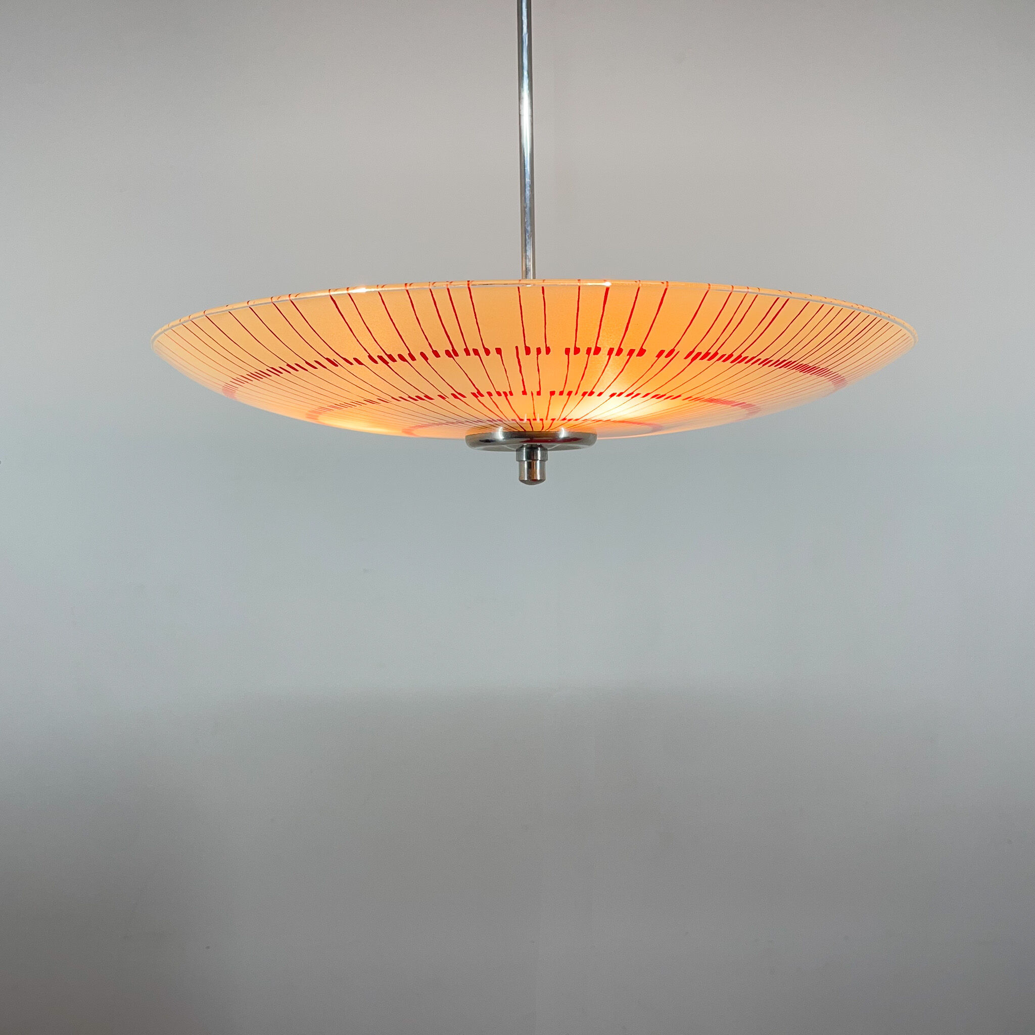 Mid-century glass chandelier by Napako Czechoslovakia 1960s