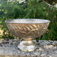Large silver plated champagne cooler bowl on pedestal with grape