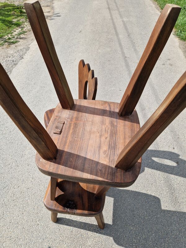 Lot de 3 chaises brutaliste Aranjou style olavi Hanninen