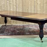 19th century English mahogany crank table with 3 extensions