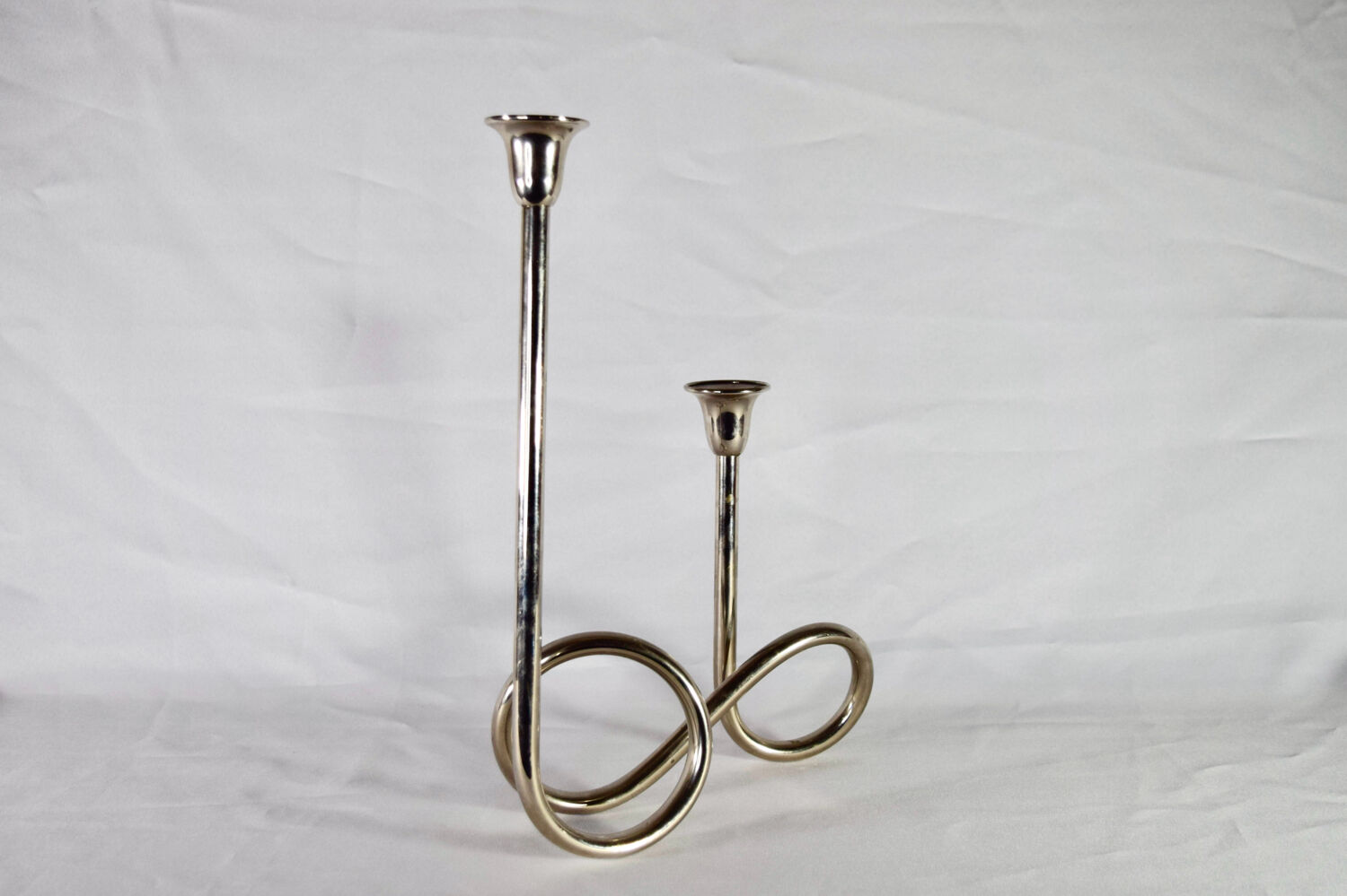Two-light chrome candle holder