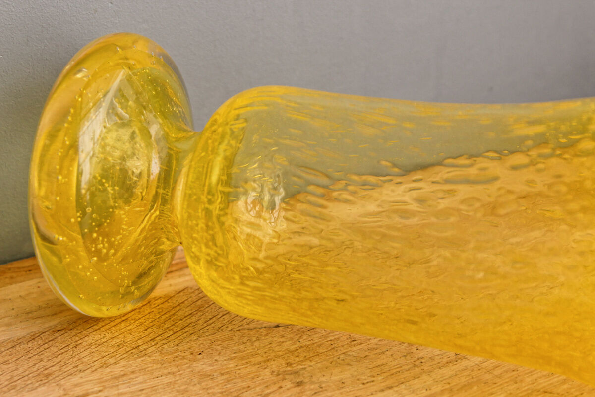 Blown glass vase, bubbled