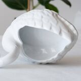 Antique porcelain white swan pot cover