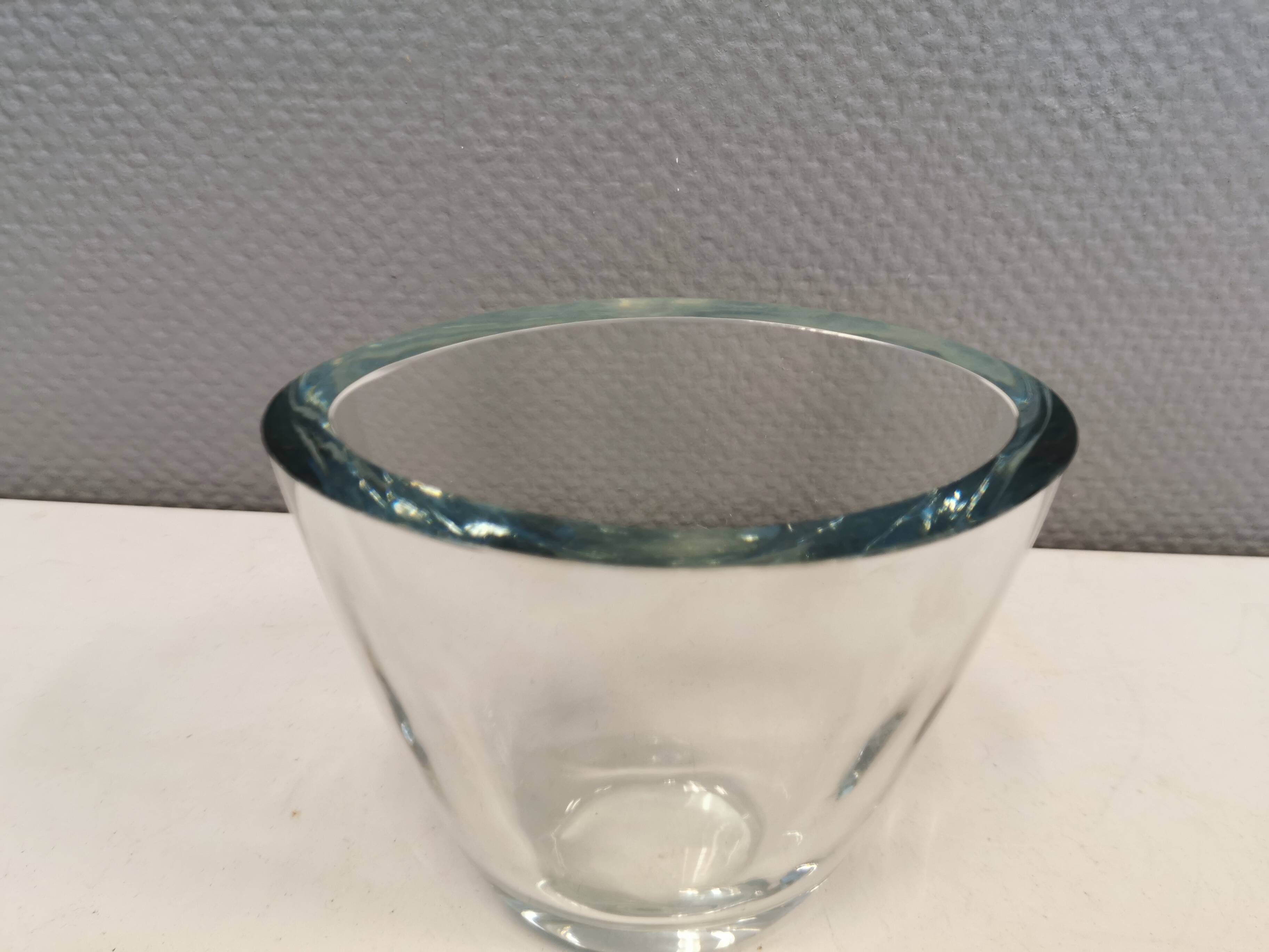 Large and heavy glass vase from Swedish Orrefors Glassworks.