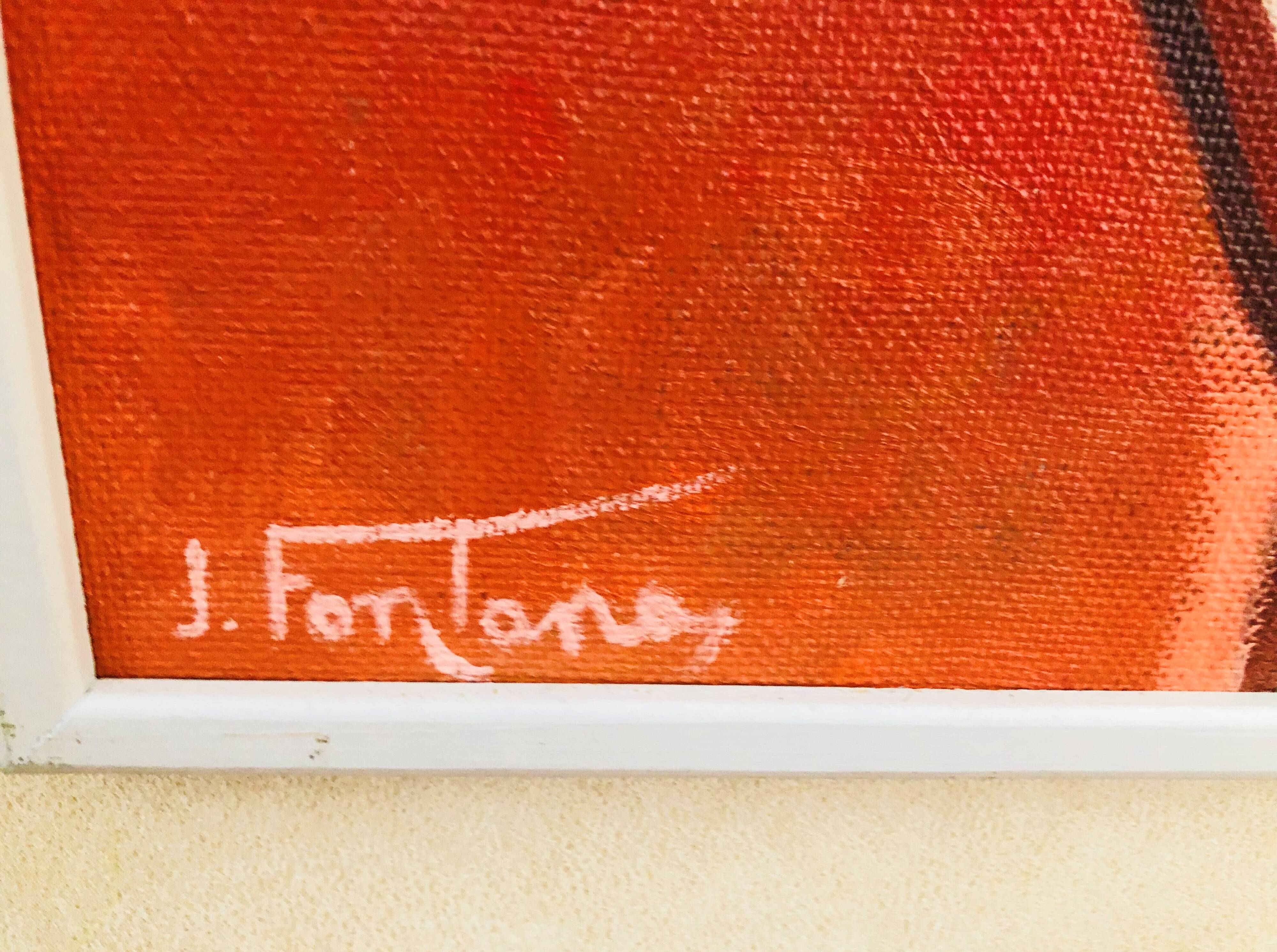 Painting: Oil on panel Maternity by J Fontana