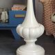 Large vintage baluster lamp base, ceramic with crackled glaze.