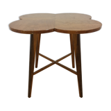 Wooden clover side table, compass feet, 50s