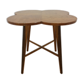 Wooden clover side table, compass feet, 50s