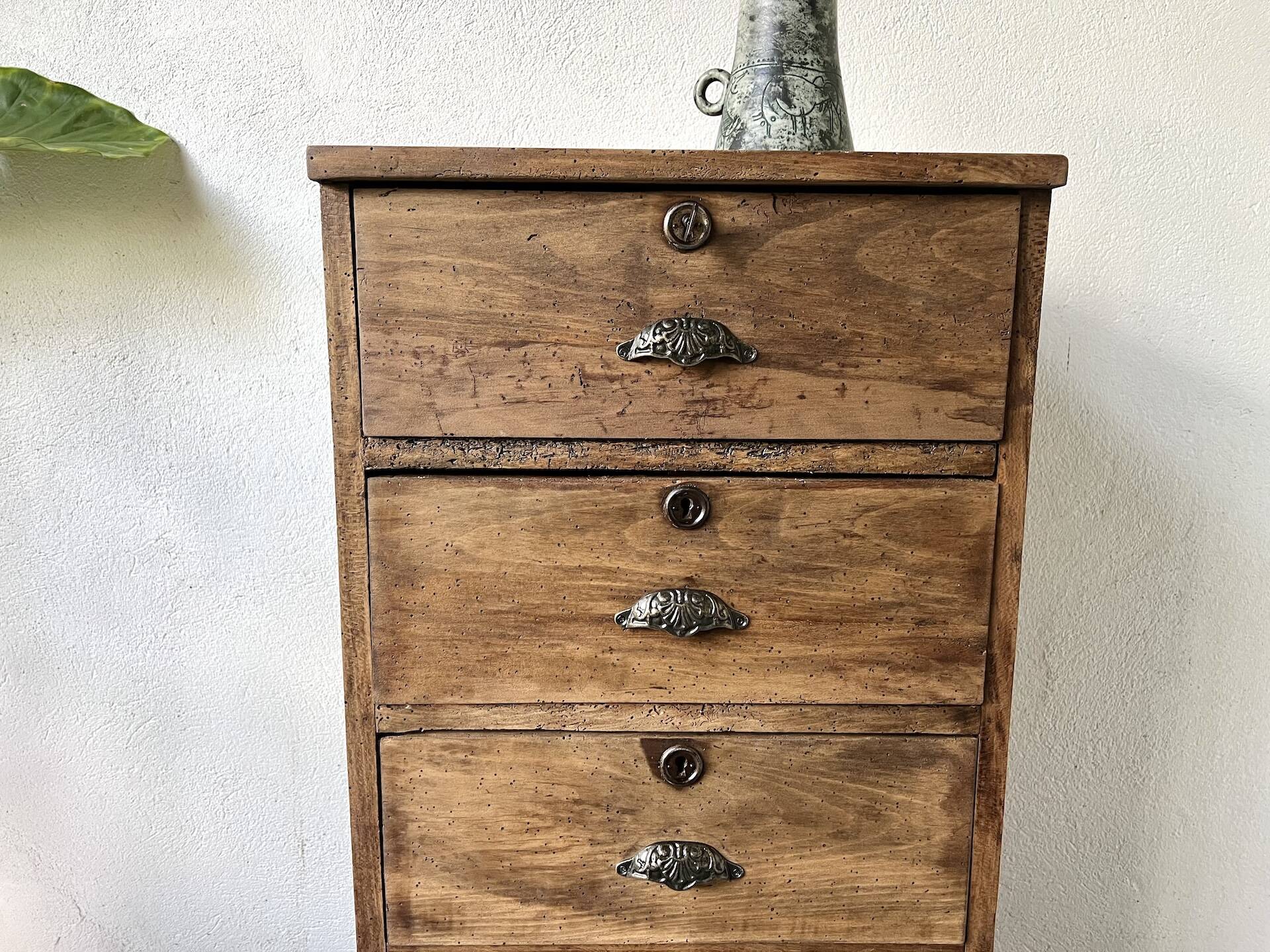 Small old vertical craft cabinet with 5 drawers