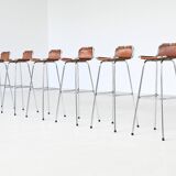 Ensemble de six tabourets de bar Charlotte Perriand, Station de ski des Arcs, France, 1960