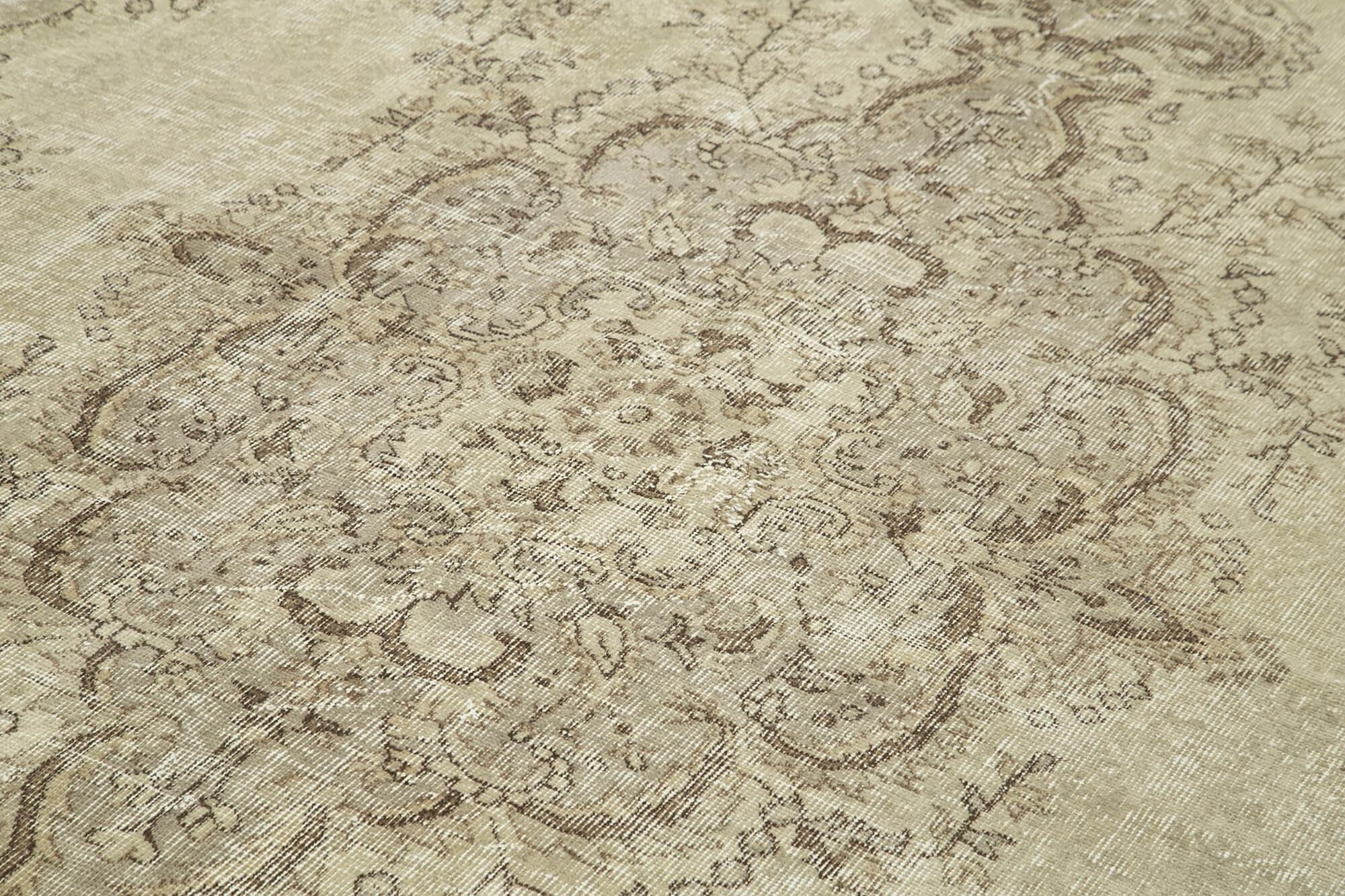 Hand-knotted antique turkish beige carpet 208 cm x 300 cm