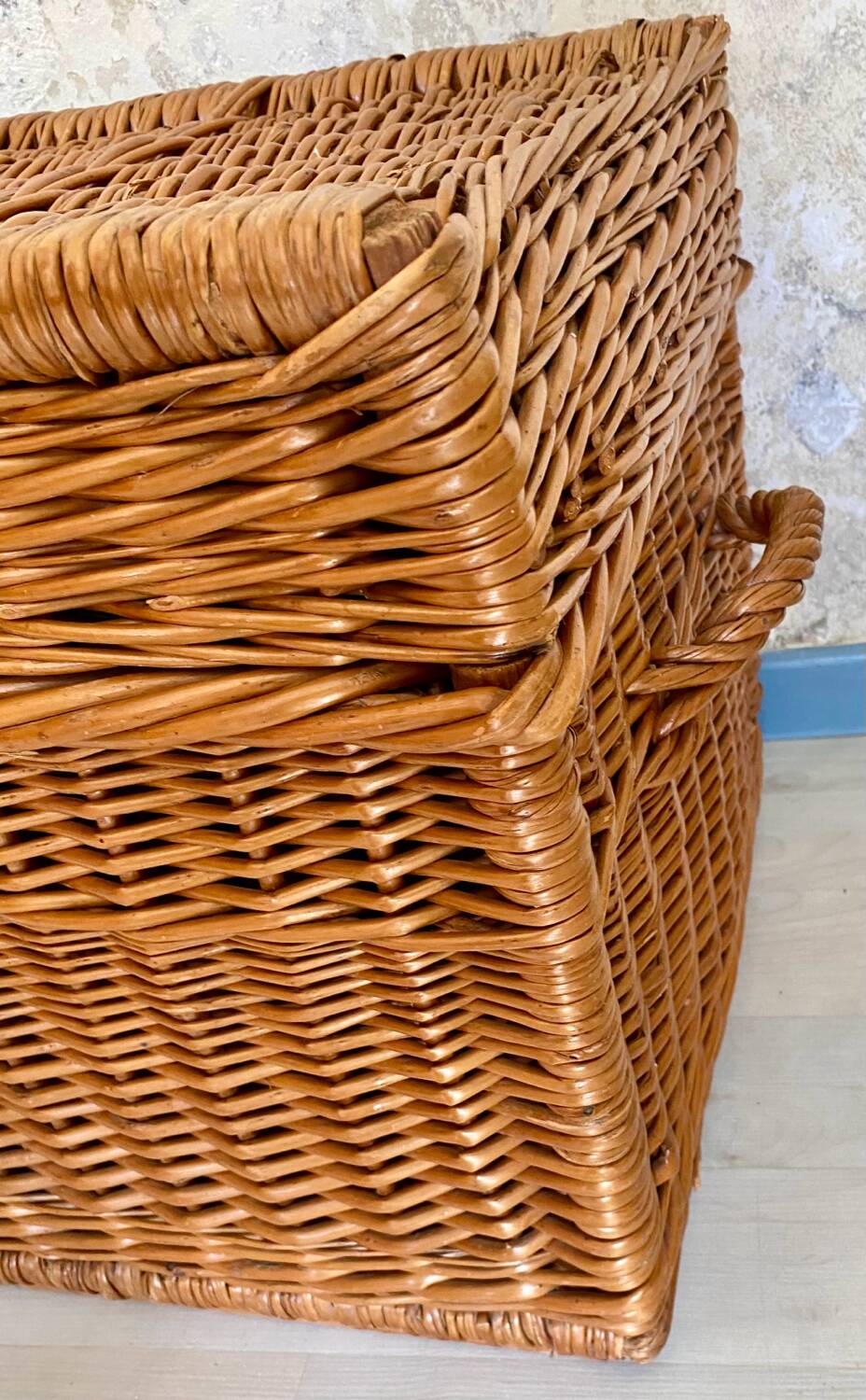 Vintage rattan trunk