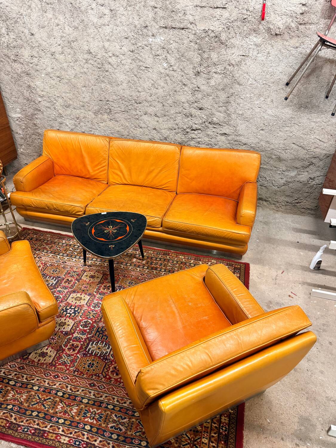 Sofa set + 2 vintage armchairs Roche Bobois - 1970