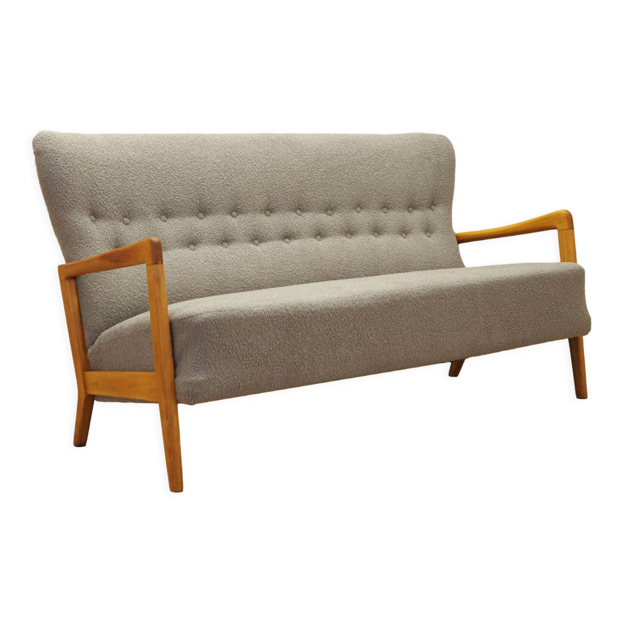 Beech sofa, Danish design, 1960s, designer: Soren Hansen, manufacturer: Fritz Hansen