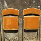 Lot de 6 chaises pliantes en velours et métal doré