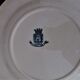 Lot of six flat plates in earthenware Gien décor blue thistles