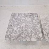 Set of 3 Italian Bianco Carrara Marble Coffee or Side Tables, 1980s