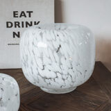 Vase or photophore white spotted