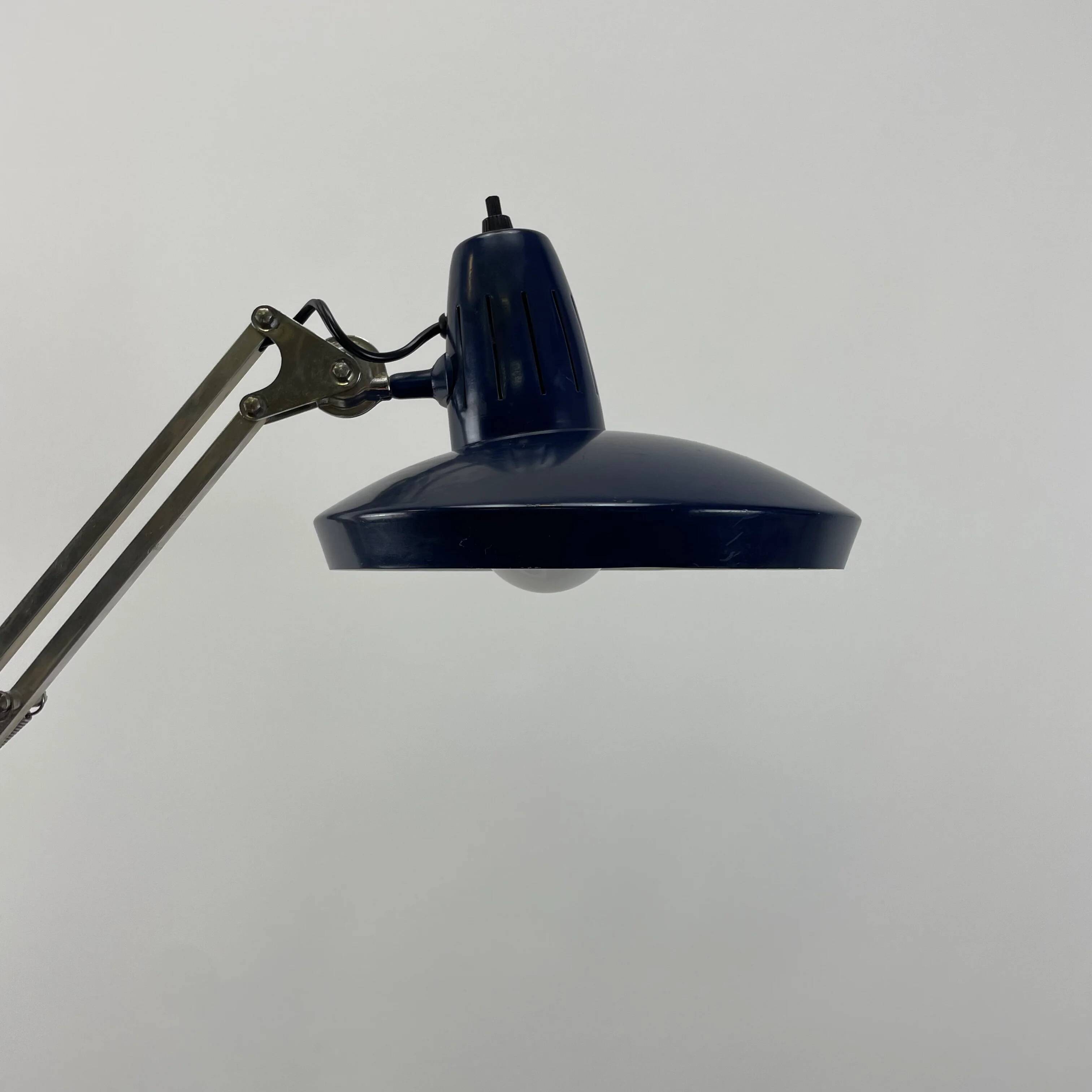 Blue desk lamp '67 G De Luxe' by Fase Madrid, Spain 1970