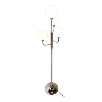 Lampadaire vintage chrome Sciolari, années 1970, Italie