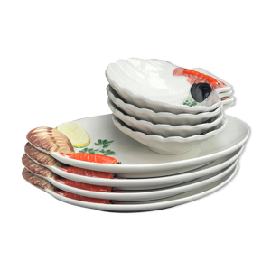 Assiettes homard céramique italienne Treviso