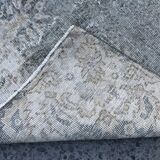 Beige Blue Green Faded oushak Rug