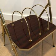 Mahogany and gold metal harness faux-bamboo way. french work. around 1970