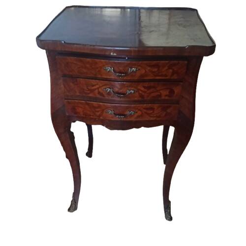 Antique bedside table with marquetry