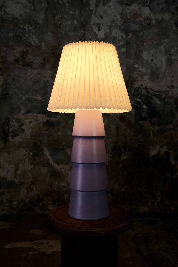 Large purple ceramic lamp by Roche Bobois, 1980s