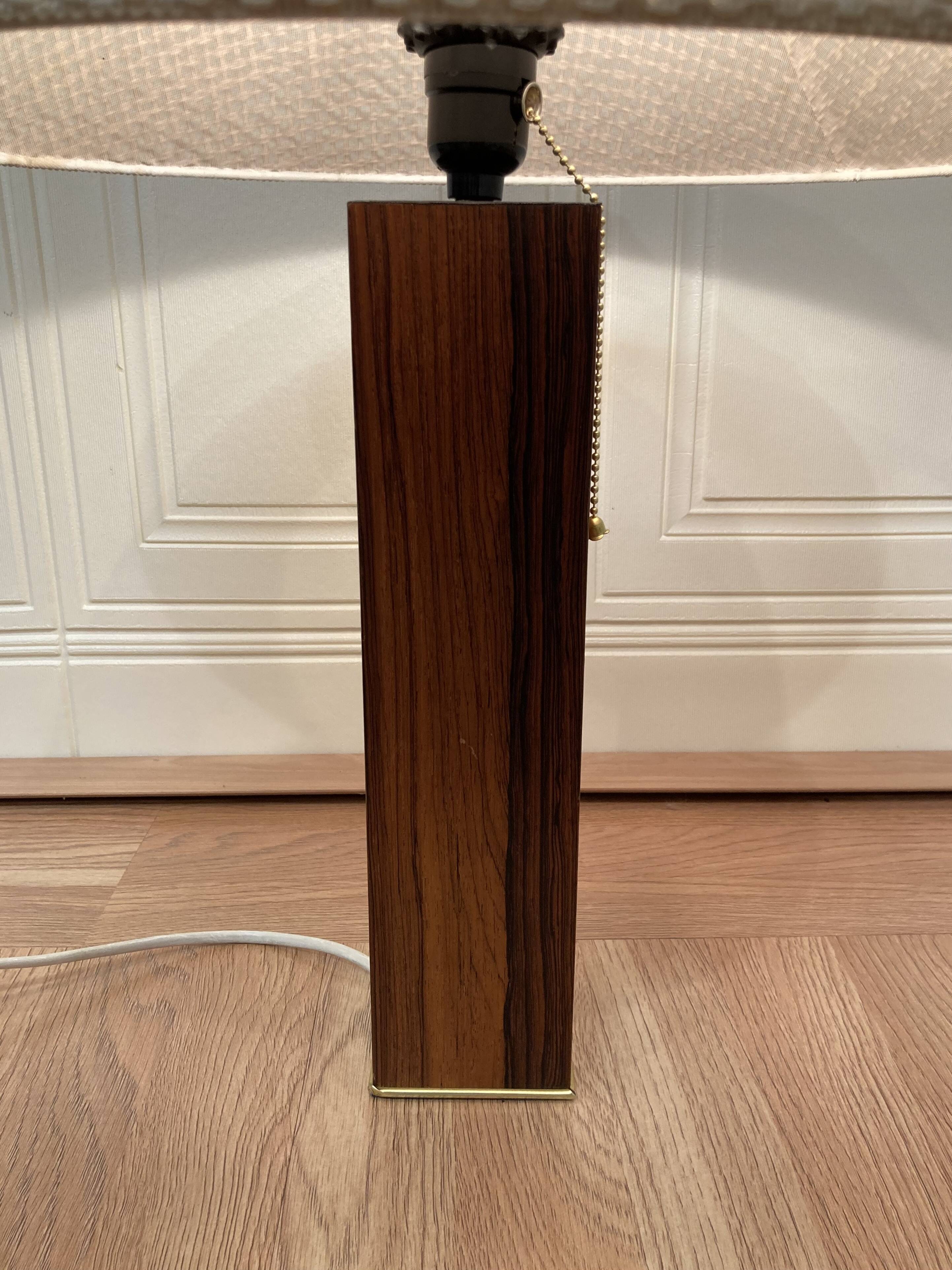 LARGE ROSEWOOD LAMP SCANDINAVIAN DESIGN 1960.