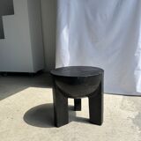 Monoxyl sofa end in black mango tree tripod half-sphere tray h:45 d:44