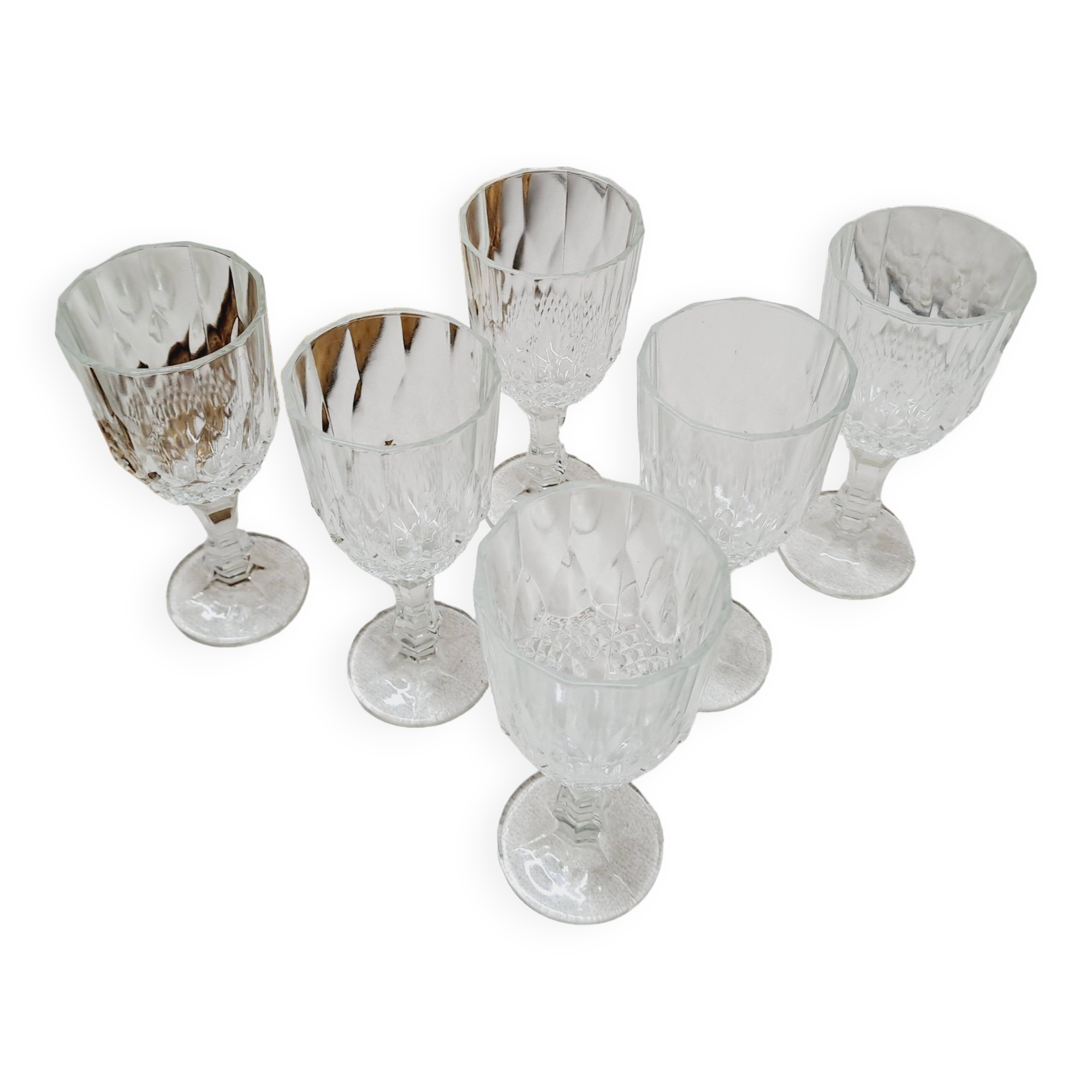 Set 6 verres digestif verre ciselé