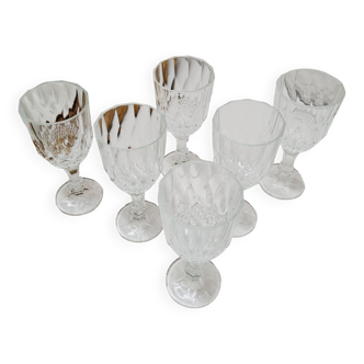 Set 6 verres digestif verre ciselé