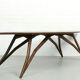 Mid century style curved american nut coffee table