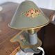 Small bedside lamp with clip, vintage painted flowers