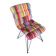 Chair Design Black Metal Base + Multicoloured Fabric Cushion Seat