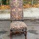 Vintage Louis XIII chair in solid wood and ecru fabric