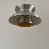 Vintage Danish chrome/ochre pendant - Doo Wop style lamp