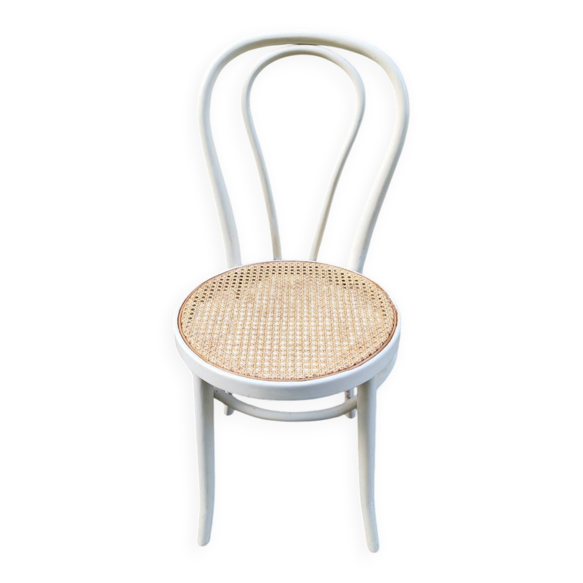 White lacquered wooden bistro chair