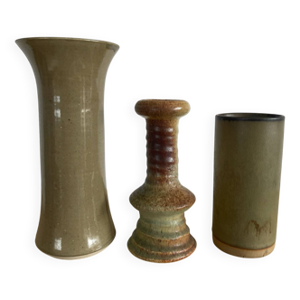 Série 3 vases vintage en céramique