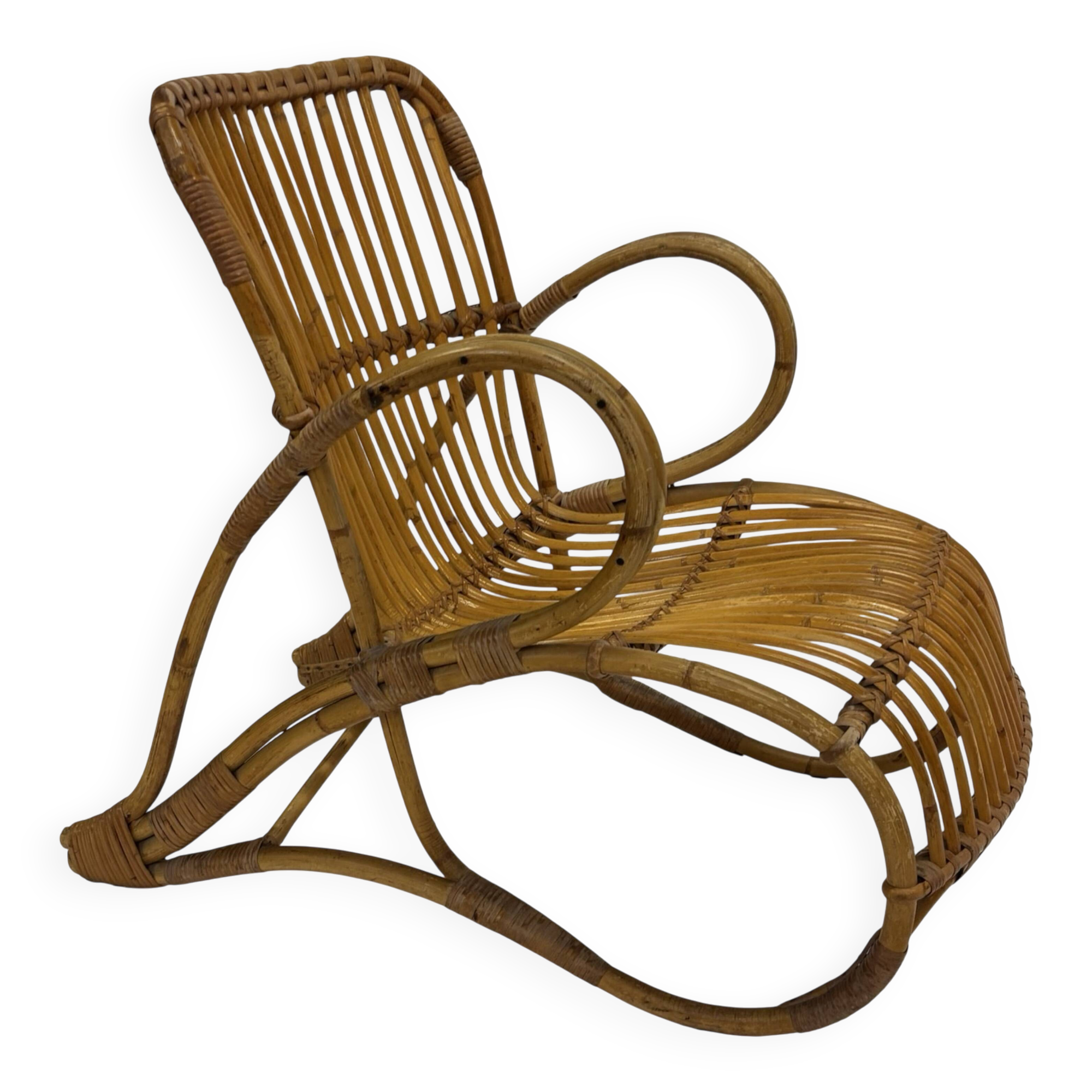 Vintage Rattan Chair Dirk Van Sliedregt Rohe Noordwolde 1960