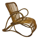 Chaise en rotin vintage Dirk Van Sliedregt Rohe Noordwolde 1960