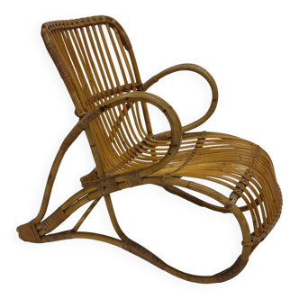 Vintage Rattan Chair Dirk Van Sliedregt Rohe Noordwolde 1960
