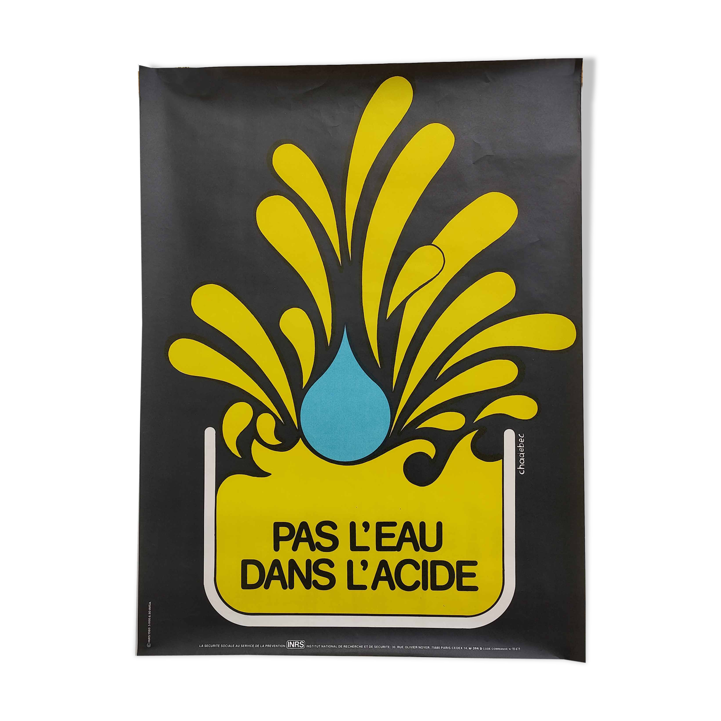 Vintage poster 1980 INRS Drawing Chadebec