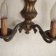 Pair Traditional French Vintage Heavy Brass Empire Style Double Wall Lights