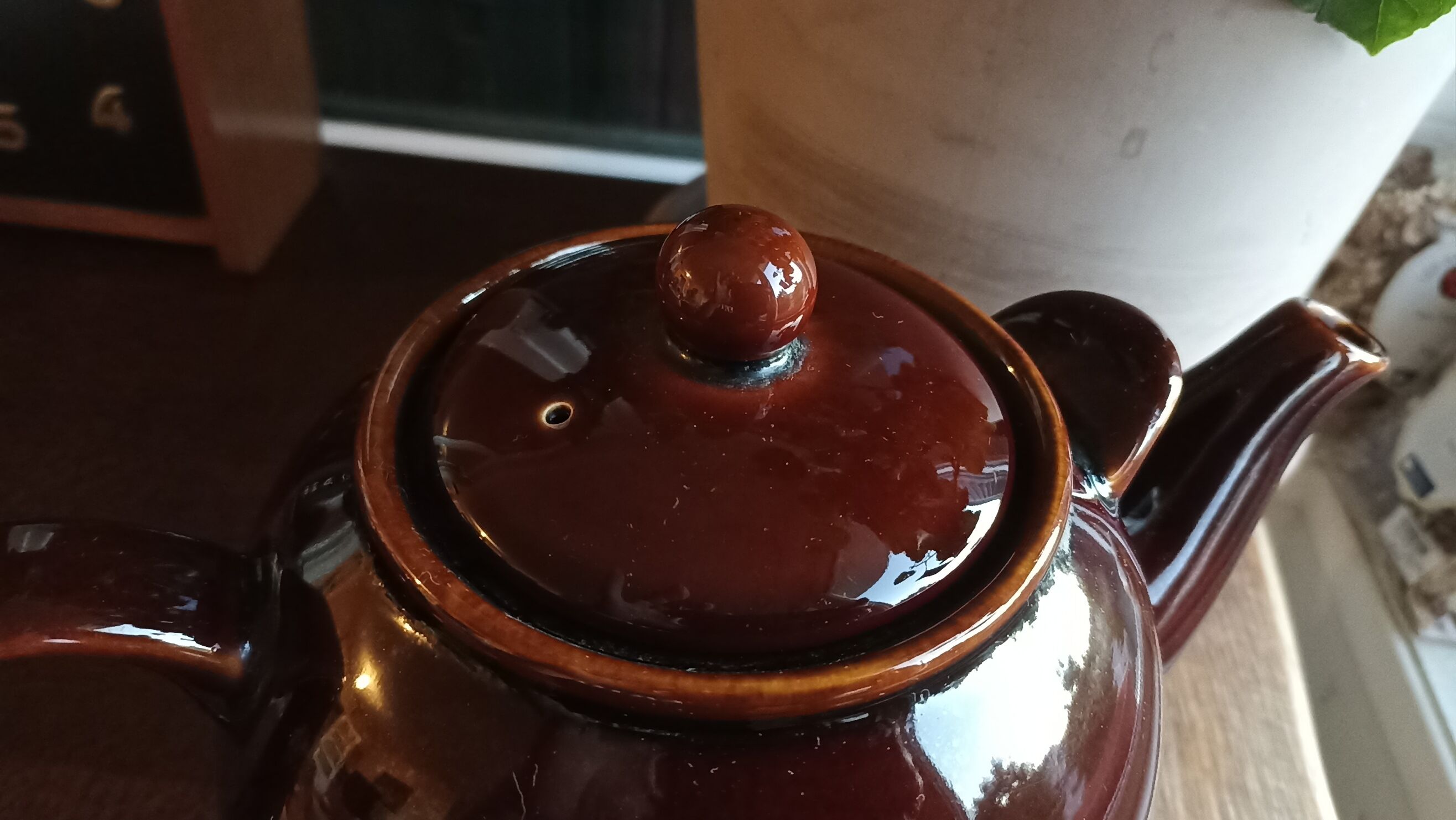 Vintage ceramic ball teapot