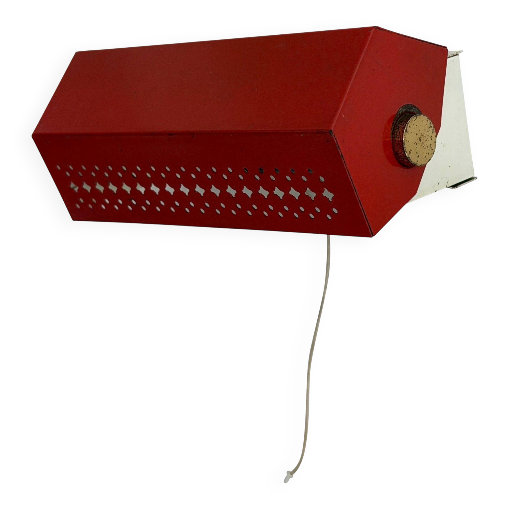 Applique en métal rouge du milieu du siècle par N Leuchten, 1960, Allemagne
