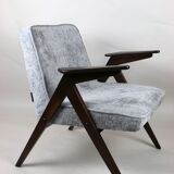Grey Silver Bunny Armchair by Józef Chierowski, 1970s