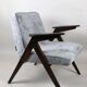Fauteuil Grey Silver Bunny par Józef Chierowski, années 1970