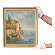 Italian Impressionist Oil Painting – Porto di Milano